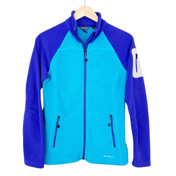 Eddie Bauer First Ascent Blue Purple Fleece Full Zip Sz M - Picture 1 of 5